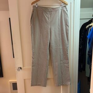 Rachel Zoe Tan Trousers Straight-Leg Flat Front